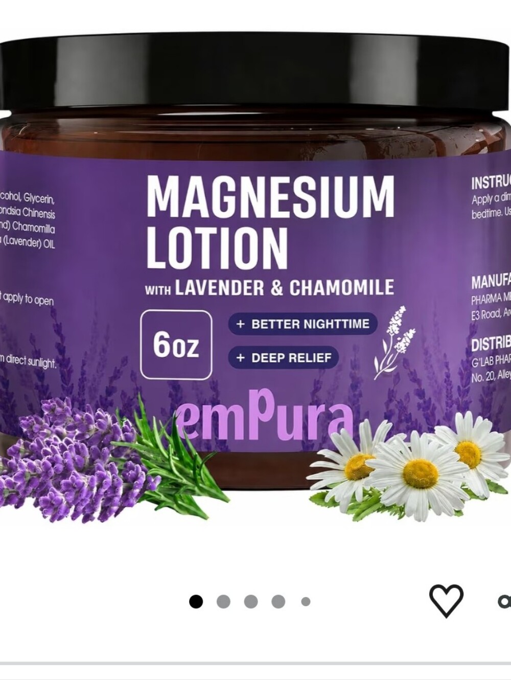EMPURA Magnesium Lotion with Lavender & Chamomile